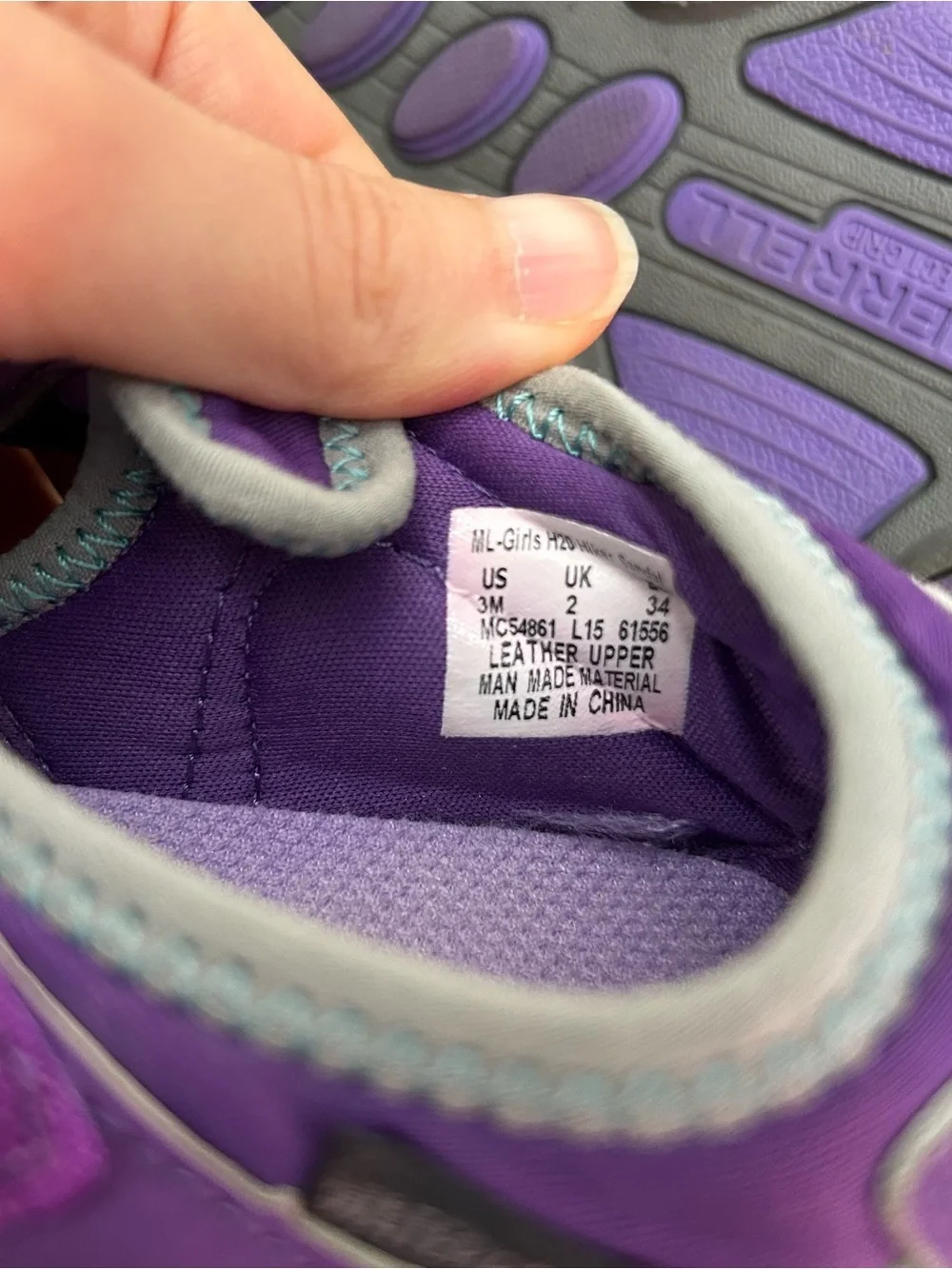 Merrell Kids Purple Blue Outdoor Sandals Size 3